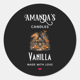 Halloween Haunted House Candle Business Ronde Sticker