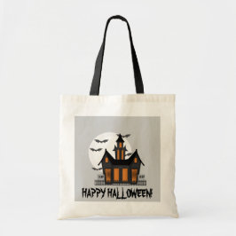 Halloween Haunted House canvas tas