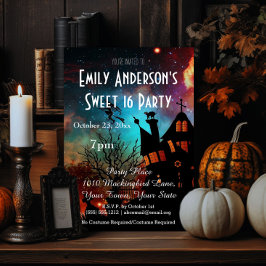 Halloween Haunted House Costume Sweet 16 Birthday Kaart