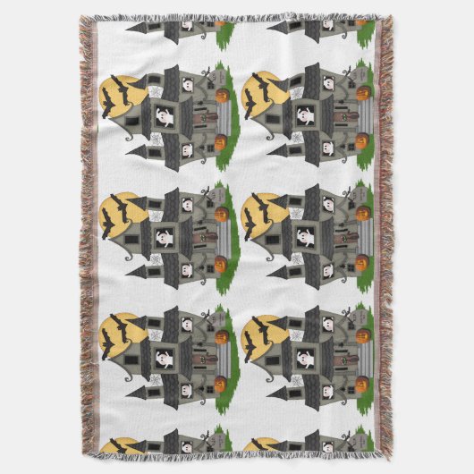 Halloween Haunted House Deken (Voorkant Verticaal)