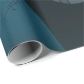 Halloween haunted house, dode boom, maan en vleerm cadeaupapier (Rol Hoek)