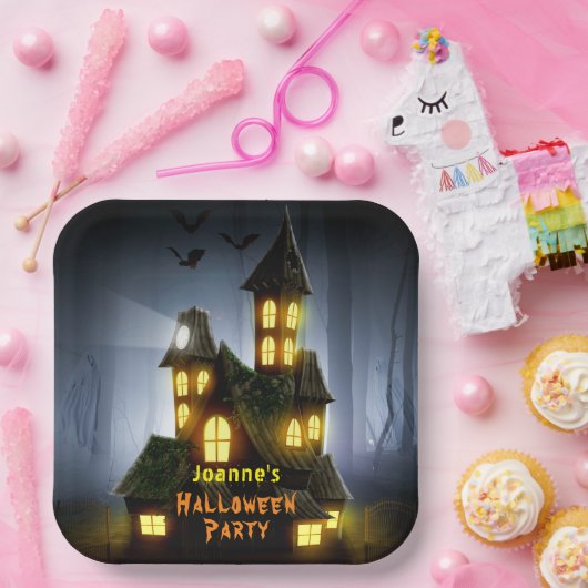 Halloween Haunted House en Ghost Papieren Bordje (Feest)