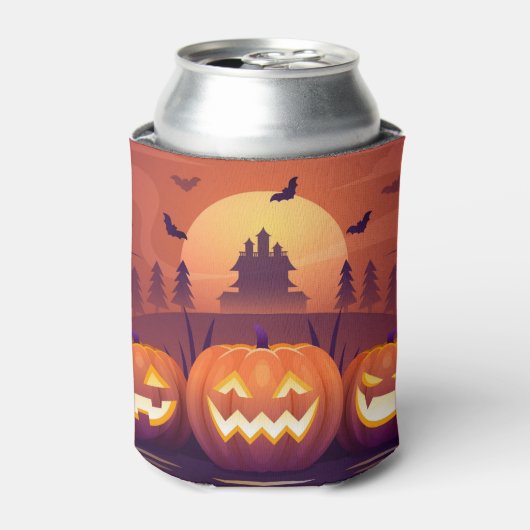 Halloween Haunted House en Jack-O-Lantern Blikjeskoeler (Blikje Voorkant)