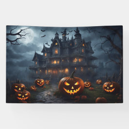 Halloween Haunted House en Jack-O-Lantern Spandoek