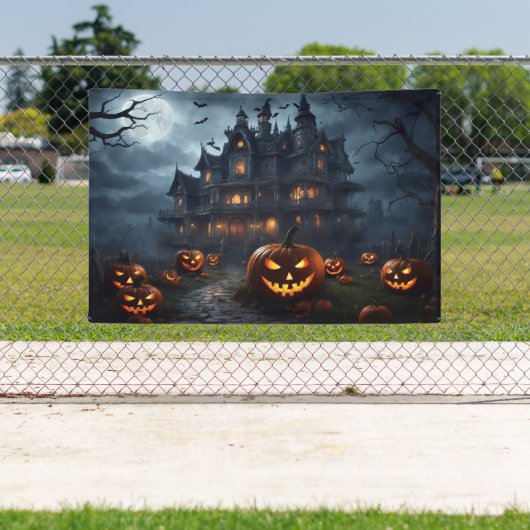 Halloween Haunted House en Jack-O-Lantern Spandoek (Insitu)