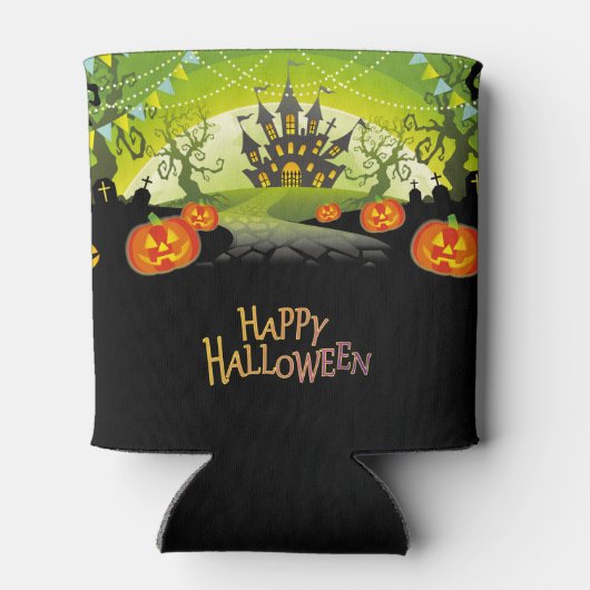 Halloween Haunted House en Pumpkins Blikjeskoeler (Achterkant)