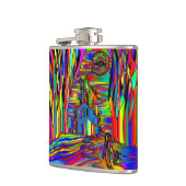 Halloween Haunted House eng Abstract kleurrijk Heupfles (Links)