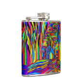 Halloween Haunted House eng Abstract kleurrijk Heupfles (Rechts)