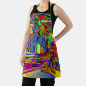 Halloween Haunted House eng Abstract kleurrijk Schort (Insitu)