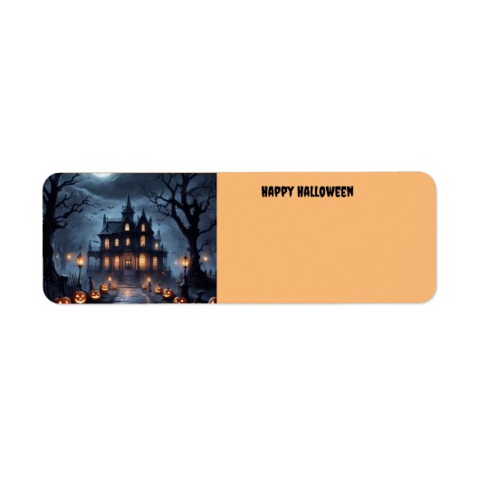 Halloween Haunted House Etiket (Voorkant)