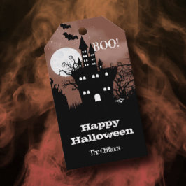 Halloween Haunted House Favor Gift Labels Cadeaulabel