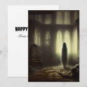 Halloween Haunted House Feestdagenkaart (Voorkant / Achterkant)