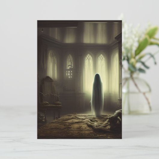 Halloween Haunted House Feestdagenkaart (Staand voorkant)