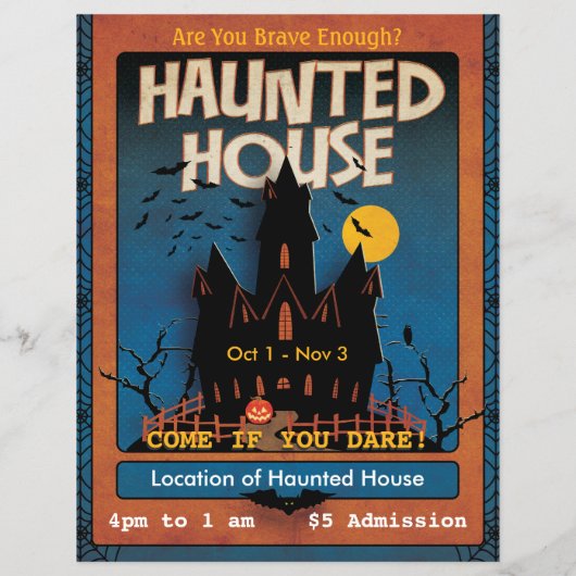 Halloween Haunted House Flyer (Achterkant)