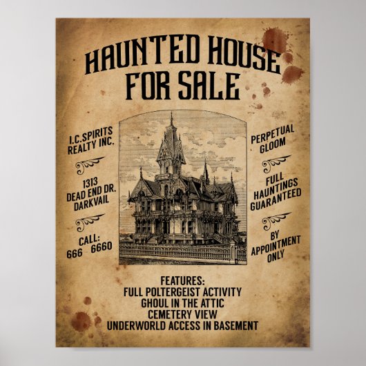 Halloween Haunted House for Sale Poster (Voorkant)