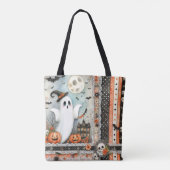 Halloween Haunted House Ghost Pumpkin Bats Tote Bag (Achterkant)