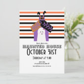 Halloween Haunted House Ghost Witch Party Kaart (Staand voorkant)