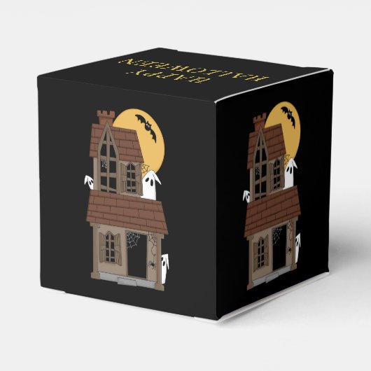 Halloween Haunted House Ghosts Bat Bedankdoosjes (Achterkant)