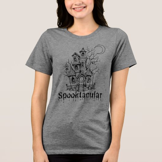 Halloween Haunted House Graphic T-shirt (Voorkant)