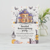 Halloween Haunted House Housewarming Party Kaart (Staand voorkant)
