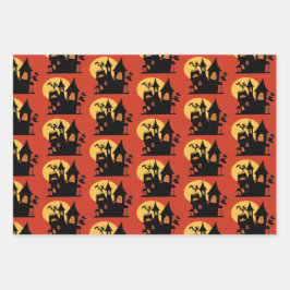 Halloween Haunted House Inpakpapier Vel