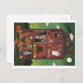 Halloween Haunted House Interior Illustration Briefkaart (Voorkant / Achterkant)