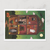 Halloween Haunted House Interior Illustration Briefkaart (Voorkant)