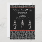 Halloween Haunted House Invision with Skeletons Kaart (Achterkant)