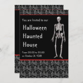 Halloween Haunted House Invision with Skeletons Kaart (Voorkant / Achterkant)