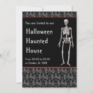Halloween Haunted House Invision with Skeletons Kaart