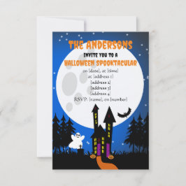 Halloween Haunted House Invitation Kaart