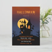 Halloween Haunted House Invitation Kaart (Staand voorkant)