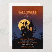 Halloween Haunted House Invitation Kaart (Voorkant / Achterkant)