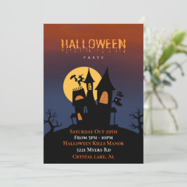 Halloween Haunted House Invitation Kaart