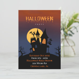 Halloween Haunted House Invitation Kaart