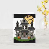 Halloween Haunted House Kaart (Gele Bloem)