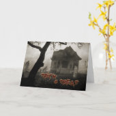 Halloween Haunted House Kaart (Gele Bloem)