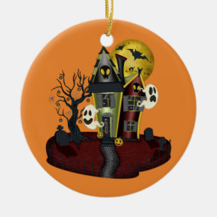 Halloween Haunted House Keramisch Ornament
