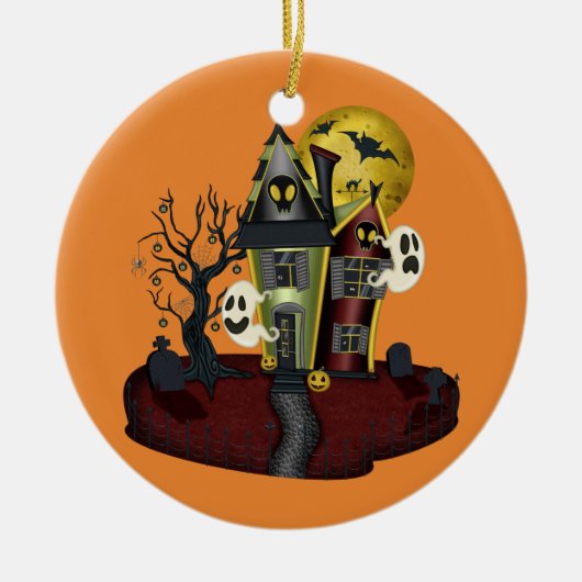 Halloween Haunted House Keramisch Ornament (Voorkant)