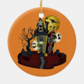 Halloween Haunted House Keramisch Ornament (Achterkant)