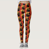 Halloween Haunted House Leggings Spooky Party Draa (Voorkant)