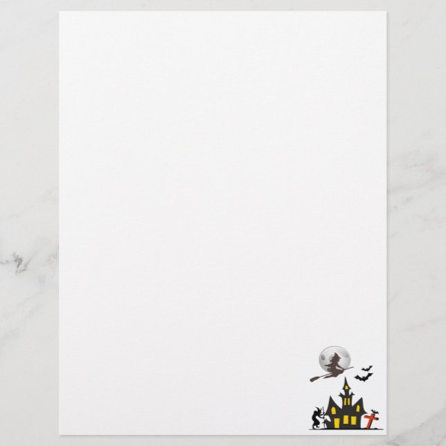 Halloween Haunted House Letterhead (Voorkant)