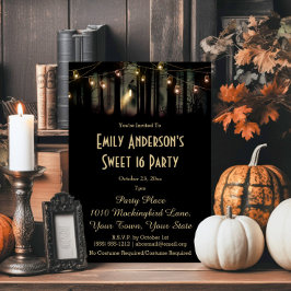Halloween Haunted House Mason Jar Costume Sweet 16 Folie Uitnodiging