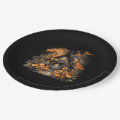 Halloween Haunted House met pompoenen zwart Papieren Bordje (Gekanteld)