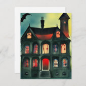 Halloween Haunted House Note-kaarten Notitiekaartje (Voorkant / Achterkant)