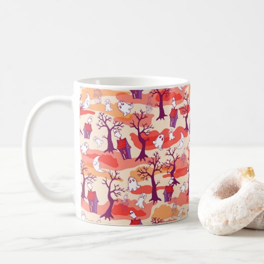 Halloween Haunted House Oranje Mok Cup (Met donut)