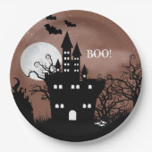 Halloween Haunted House Papieren Bordje (Voorkant)