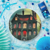 Halloween Haunted House Papieren Bordje (Feest)