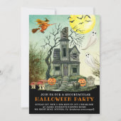 Halloween Haunted House Party Kaart (Voorkant)