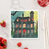 Halloween Haunted House Party Napkins Servet (Insitu)
